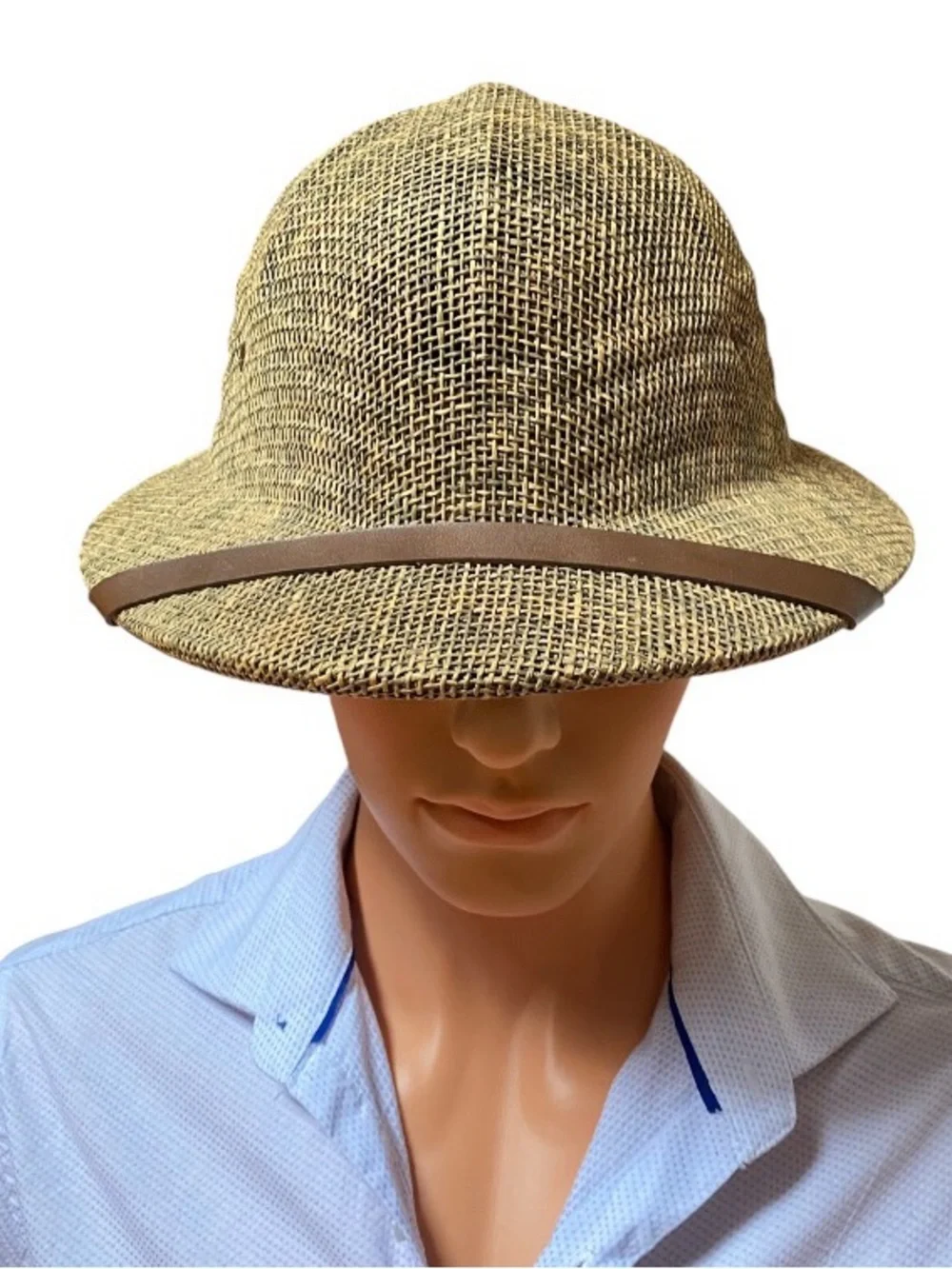 Tropical Ventures Palm Beach  Florida Woven Straw Pith Safari hat/helmet - Picture 9 of 9
